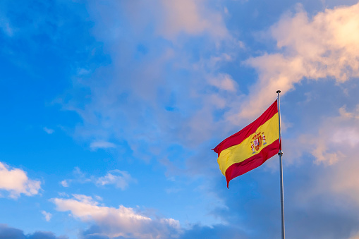 Spanish flag waving in Malaga