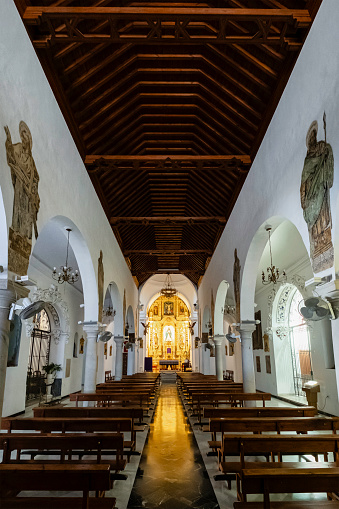 Interior of the Church of the Immaculate Conception (Iglesia de la Inmaculada Concepción) in Mijas, built on the ruins of a mosque and a castle and completed in 1631