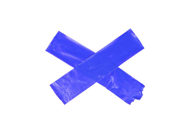 Blue sticker paper tape. High quality tape. isolated on white background.