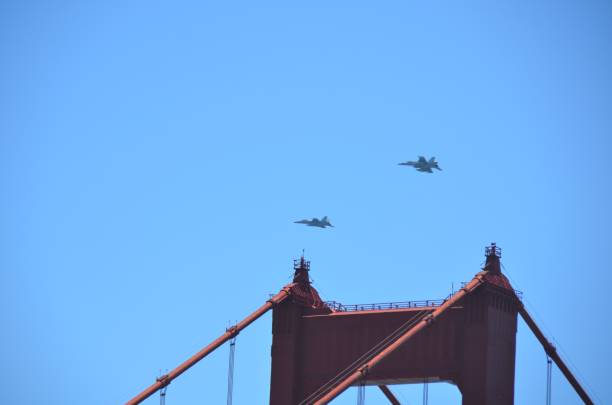 Fighter jets over the Golden Gate bridge
