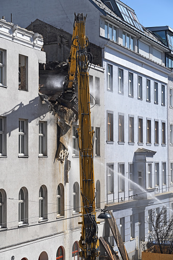 demolition of an old building construction site in Vienna Austria