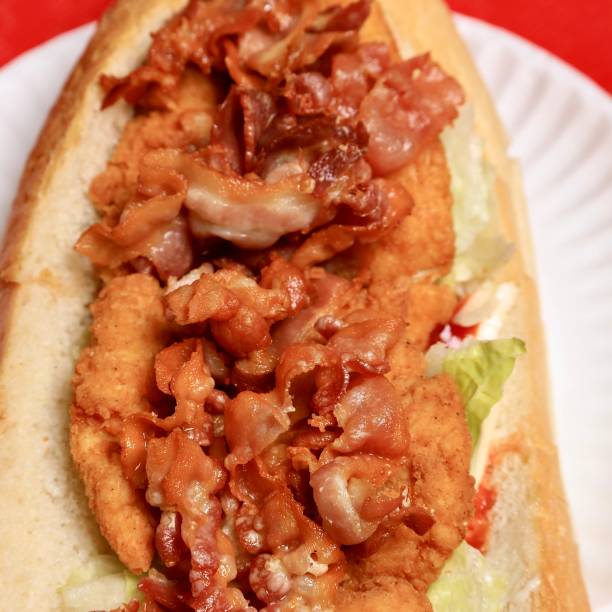 istock Chicken cutlet, with lettuce, tomato, bacon, ketchup and mayo 2072771891