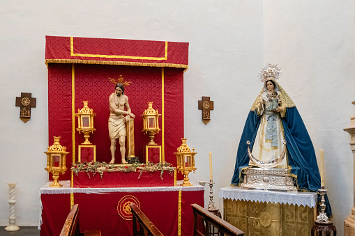 Interior of the Church of Our Lady of the Incarnation in Setenil de las Bodegas, dating back to the 15th - 17th century