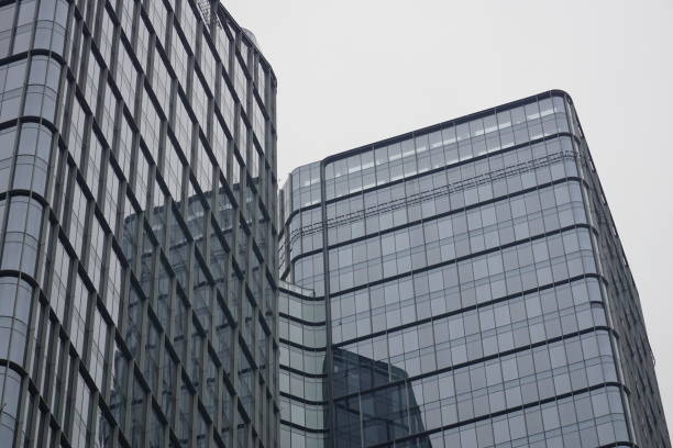 Bright future, finance buildings seen from below