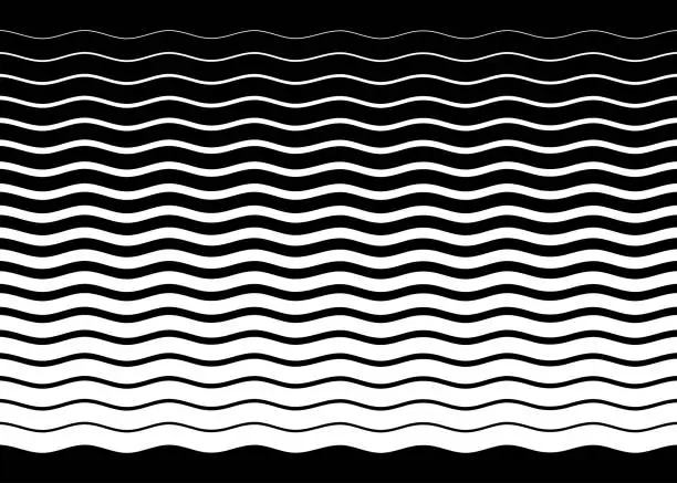 Vector illustration of White line wavy pattern background. Halftone wave line gradient. Vector illustration.