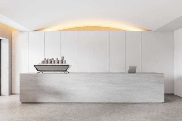 istock White coffee shop interior with bar counter 2072822181