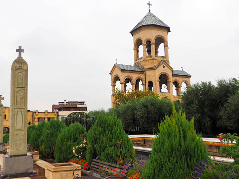 The a free-standing bell-tower of  holy trinity cathedral of tbilisi, Georgia.