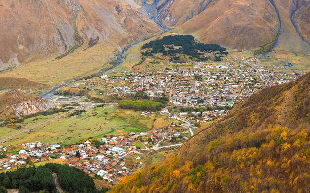 istock The great city surrounded by mountains in Caucasus Mountains. 2072849097