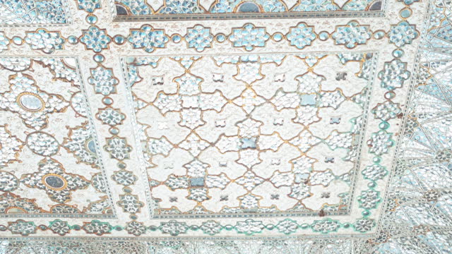 Beautiful walls of the Interior of Shish Mahal (Palace of Mirrors)