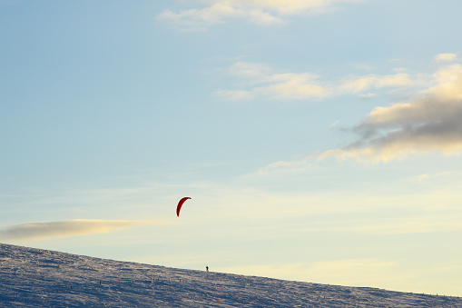 snow kite silhouette