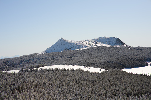 Snow-covered Mont Mézenc