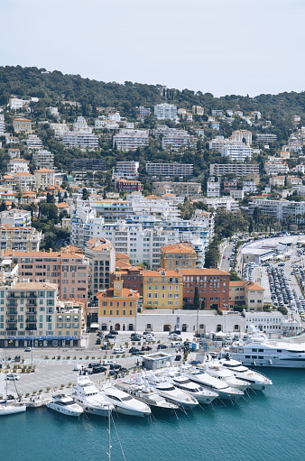 panoramic views of the port of Nice in France, on April 17, 2019