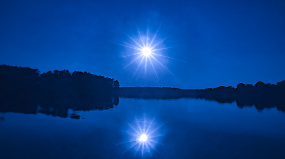 Two evening sunbursts in this shot taken on beautiful Lake Sinclair in Milledgeville, Georgia.