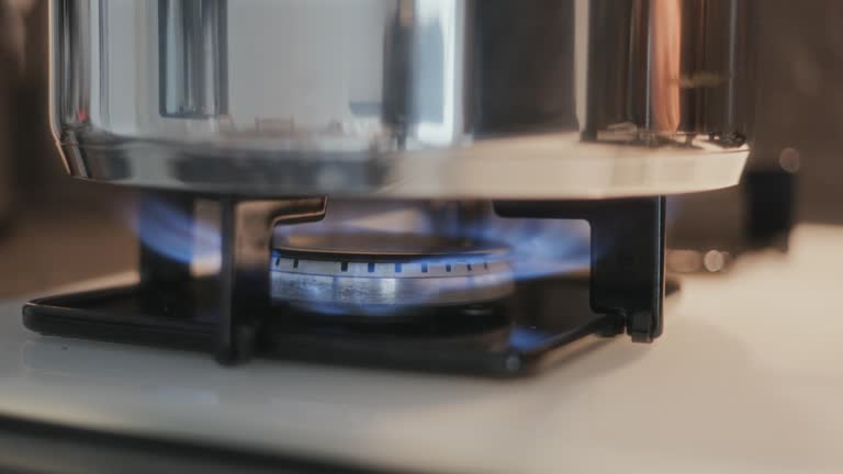 Lighting Gas Cooker slow motion