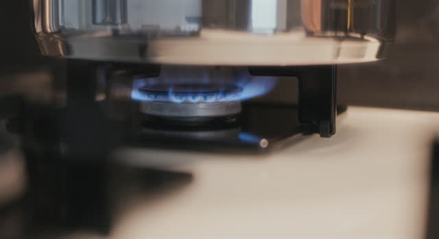 Lighting Gas Cooker slow motion