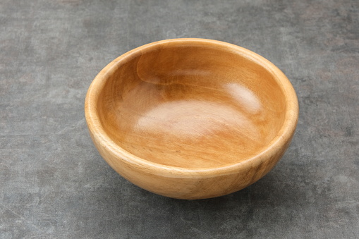 Empty Wooden Bowl, traditional cutlery
