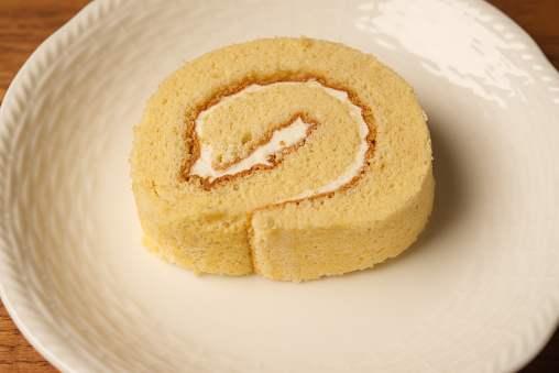 Macrophotography of a swiss roll.