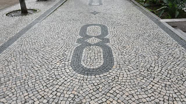 street with mosaic-shaped floor