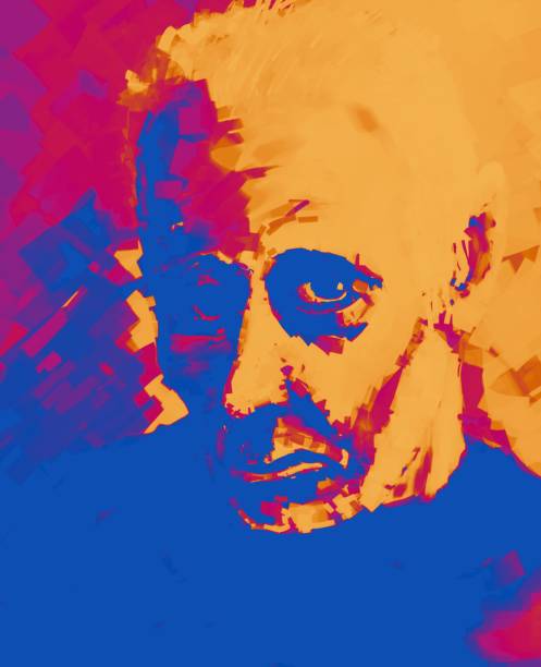 istock Sketch of a man's face in a state of deep depression 2073109795