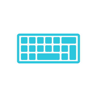 Keyboard icon. Stylized. Isolated on white background.