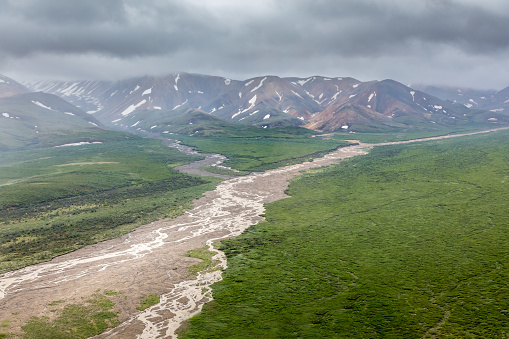Impressive colorful landscape of the Denali National Park, Alaska USA