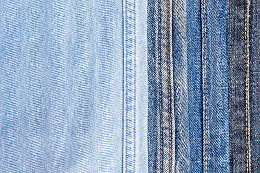 blue jeans color variation background, close-up