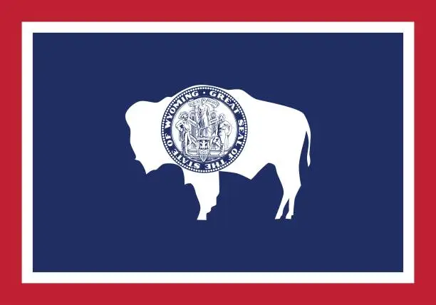 Vector illustration of Flag of the U.S. state of Wyoming