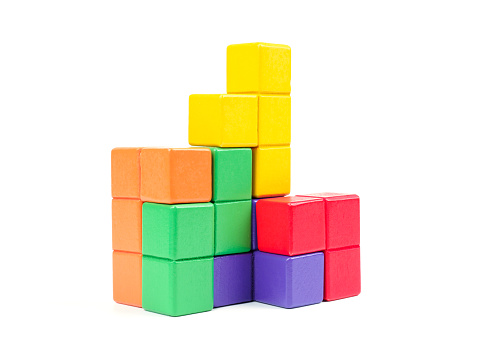 Tetris Tangram Block on White Background