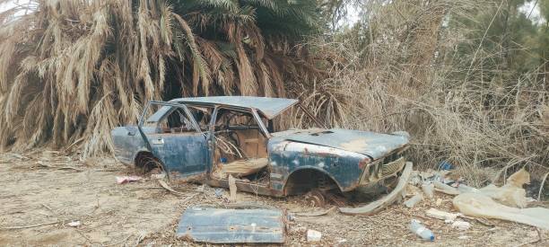 istock Old abandoned car in Africa Tunisia 2073152797