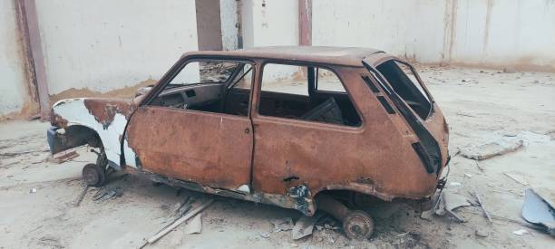 istock Old abandoned car in Africa Tunisia 2073153850