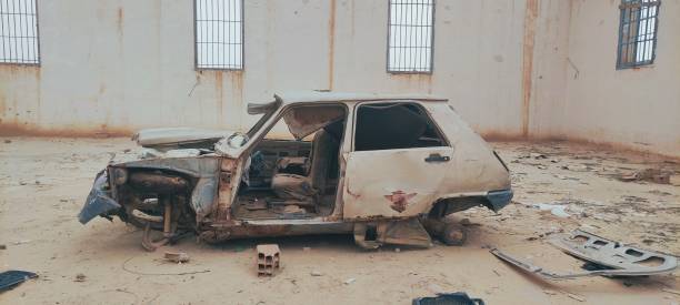 istock Old abandoned car in Africa Tunisia 2073154368