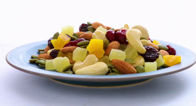 Plate, containing, nutritious, mixed nuts
