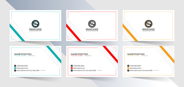 Set of business card design. Modern business card template design