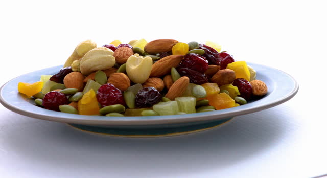Plate, containing, nutritious, mixed nuts