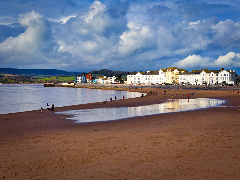 A photograph of Exmouth beach in East Devon, UK.