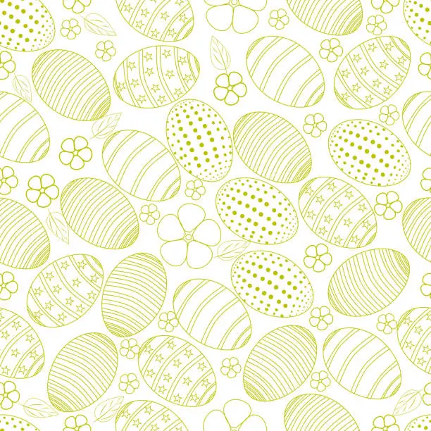 Vector illustration of happy easter seamless background