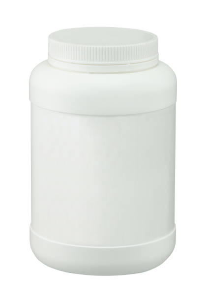 White plastic container for supplement, vitamin and chemical products