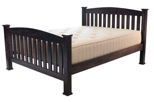 istock Wooden platform bed with mattress 2073237274
