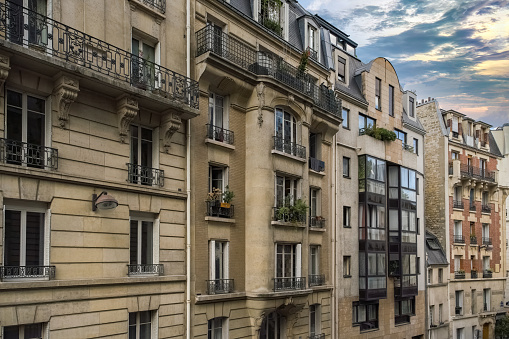 Paris, beautiful building boulevard de Port-Royal, in the 5e arrondissement, a luxury district