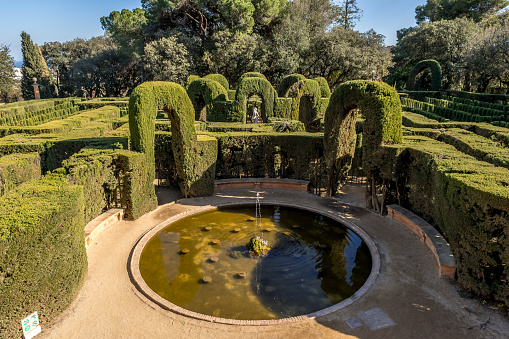The parc labyrinthe of Horta in Barcelona Spain