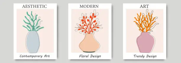 Vector illustration of Abstract modern posters in  style. Contemporary print