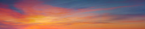 istock Colorful pastel panorama with clouds at beautiful sunset as natural background 2073296919