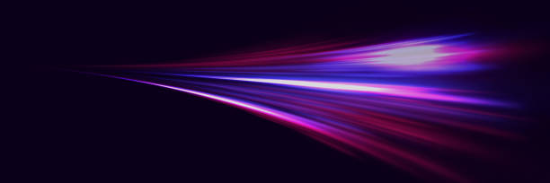 istock Modern abstract high speed light glare effect. Futuristic technology of dynamic movement and speed. 2073320597