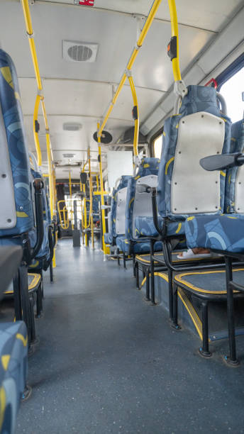 istock Inside the bus sitting at the back of public transport 2073329015