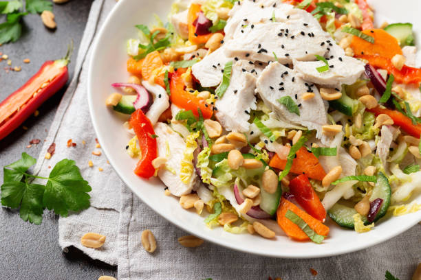 istock Healthy Vietnamese Chicken Salad with vegetables and peanuts 2073335289