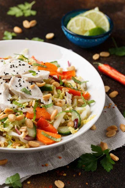 istock Healthy Vietnamese Chicken Salad with vegetables and peanuts 2073335792