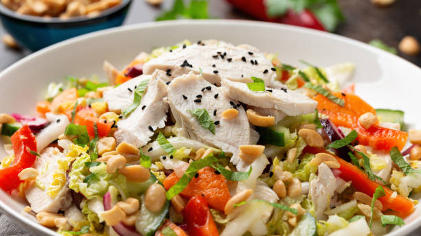 istock Healthy Vietnamese Chicken Salad with vegetables and peanuts 2073335813
