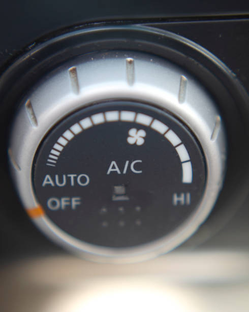 car air conditioning and temperature control knob car air conditioning and temperature control knob with on and off temperatur stock pictures, royalty-free photos & images