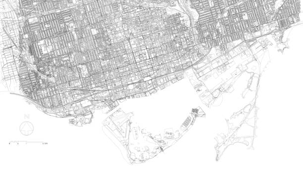 3d illustration of toronto city and mass buildings - toronto obrazy zdjęcia i obrazy z banku zdjęć