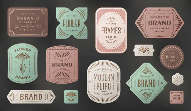 Vector illustration of Labels Badges and Frames